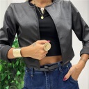 giubbino effetto pellle crop easy